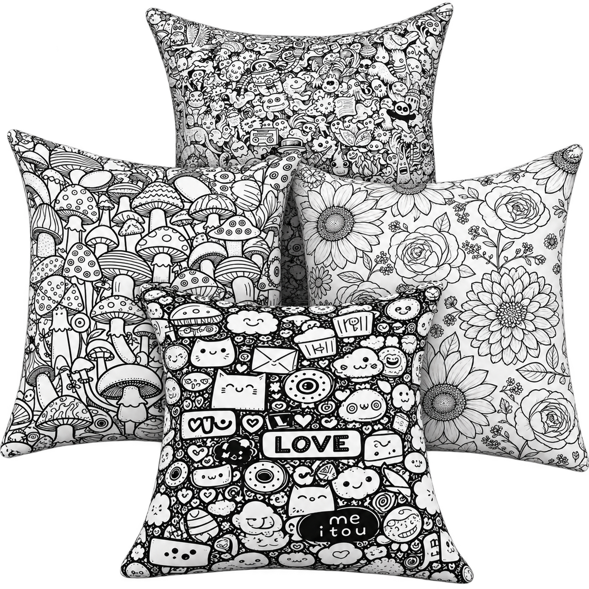 Doodle Dreams Colour-In Pillow collection